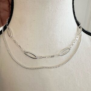 Nine West Silver-tone Two Row Link Necklace – NEW